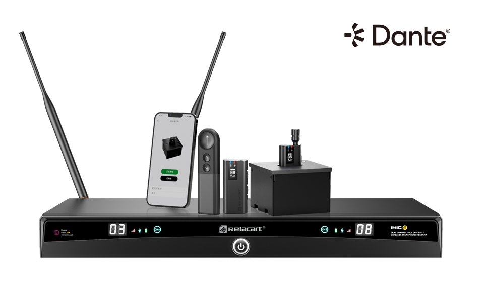 Dante双通道真分集无线麦克风系统