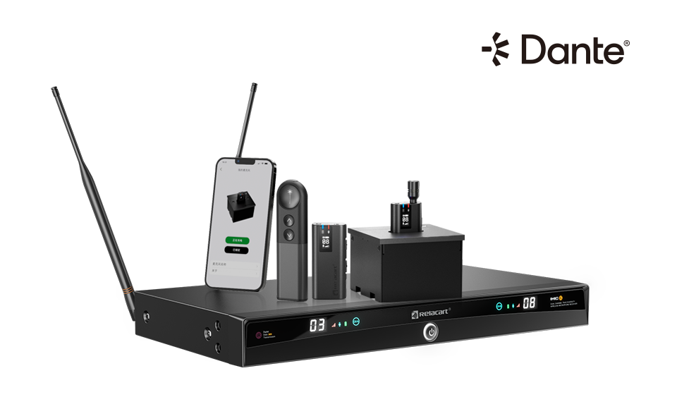 Dante双通道真分集无线麦克风系统