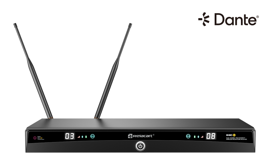 Dante双通道真分集无线麦克风系统