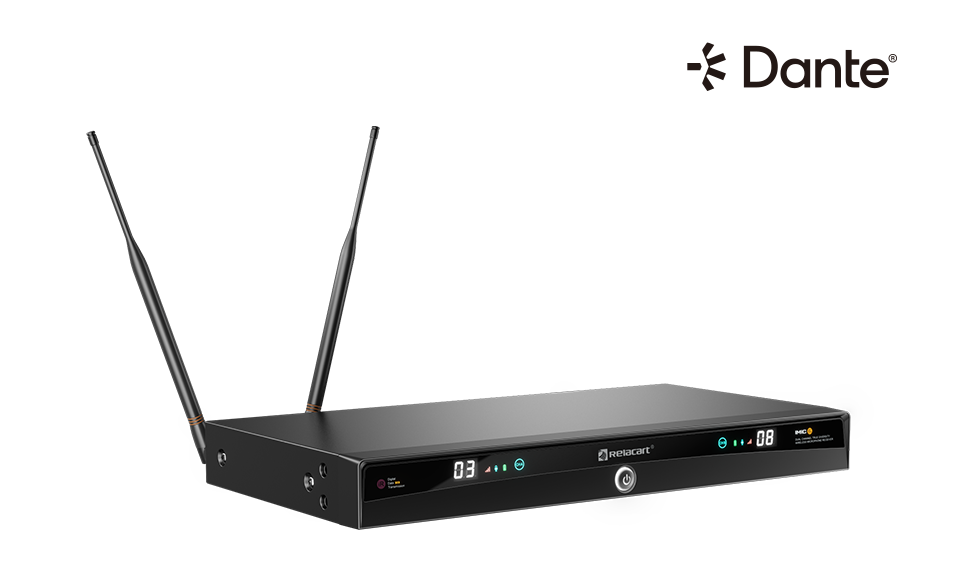 Dante双通道真分集无线麦克风系统